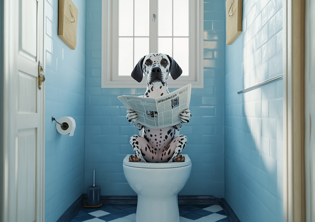 Dog reading newspaper - Comedy theme expansion concept